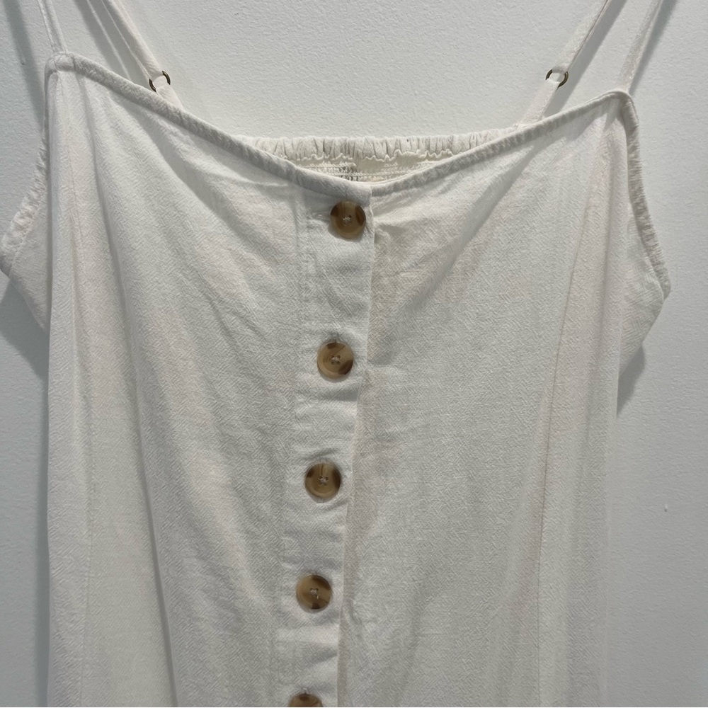 Billabong White Button Down Spaghetti Strap Cotto… - image 6